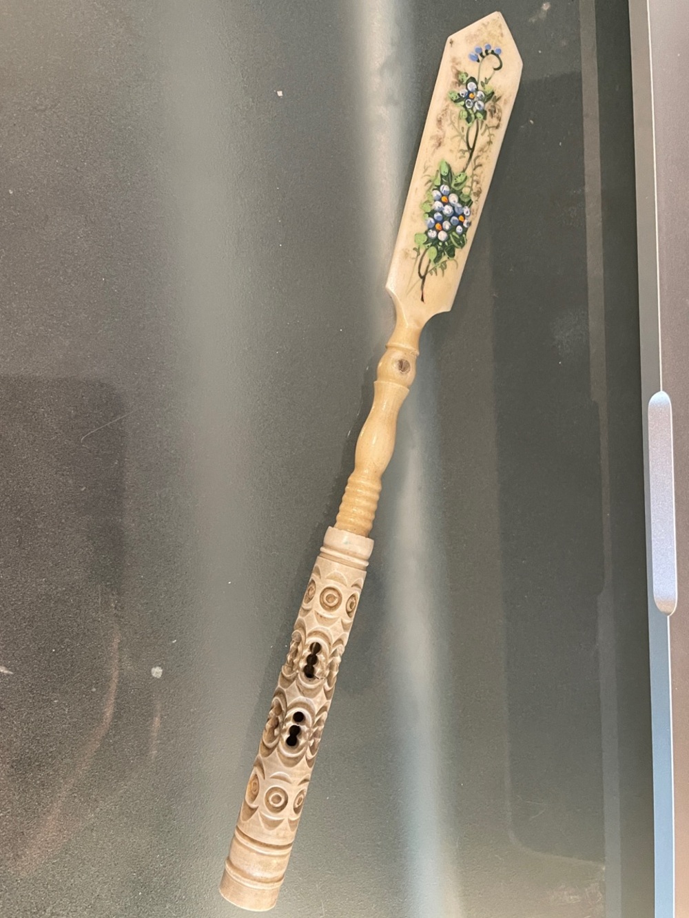 Vintage Hand-Painted Letter Opener and Fountain Pen
